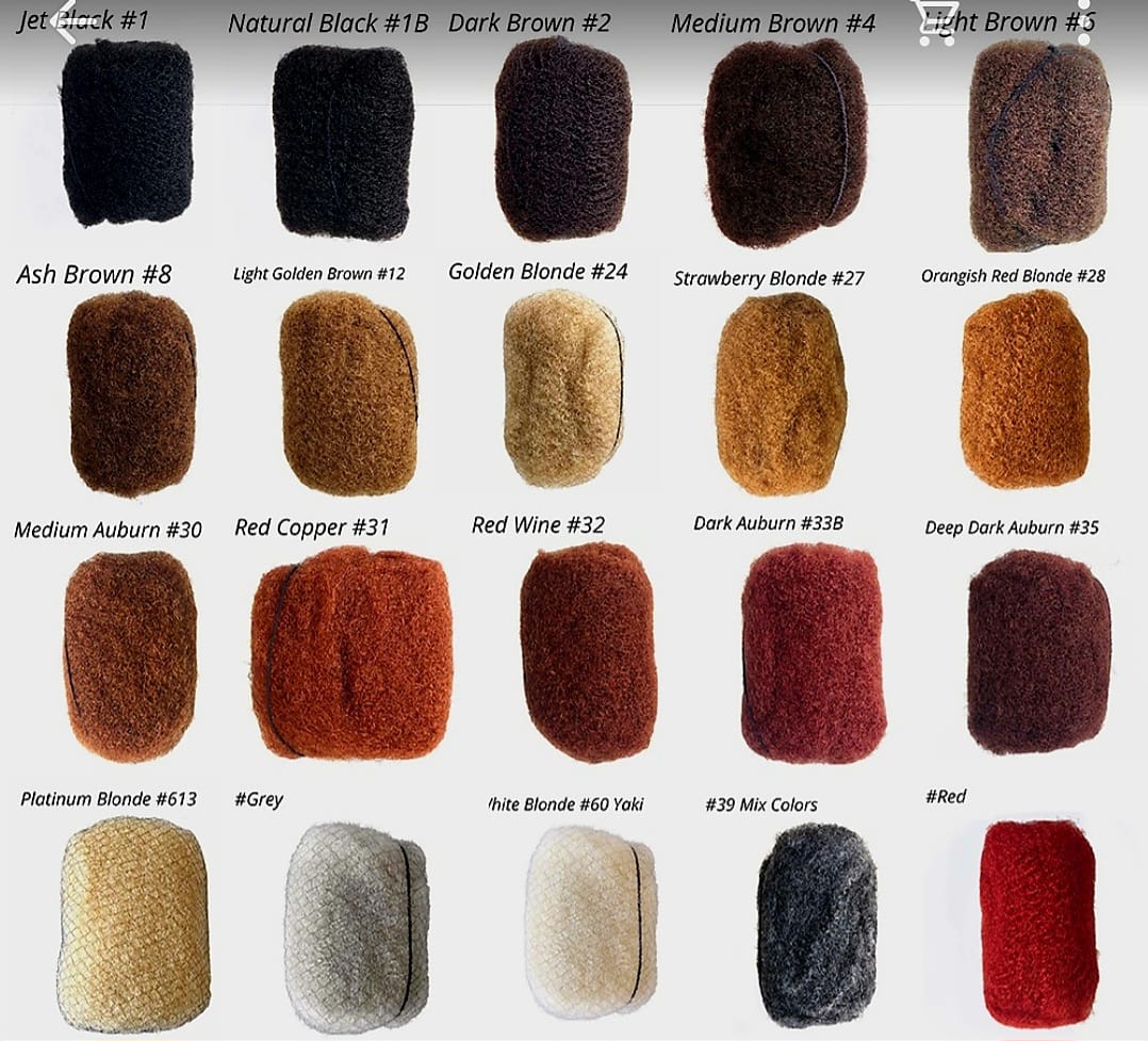 Couleurs des Pelotes Afro Kinky Bulk
